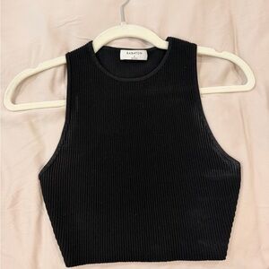Aritzia Black Ribbed Crop Top